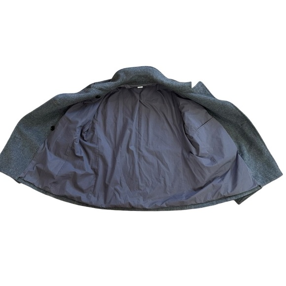 J. Crew Wool Cashmere Blend Gray Pea Coat Women’s L Classic Preppy Coastal Luxe - Picture 3 of 16